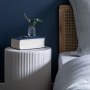 High Rise, Croydon | Textured bedside table | Interior Designers